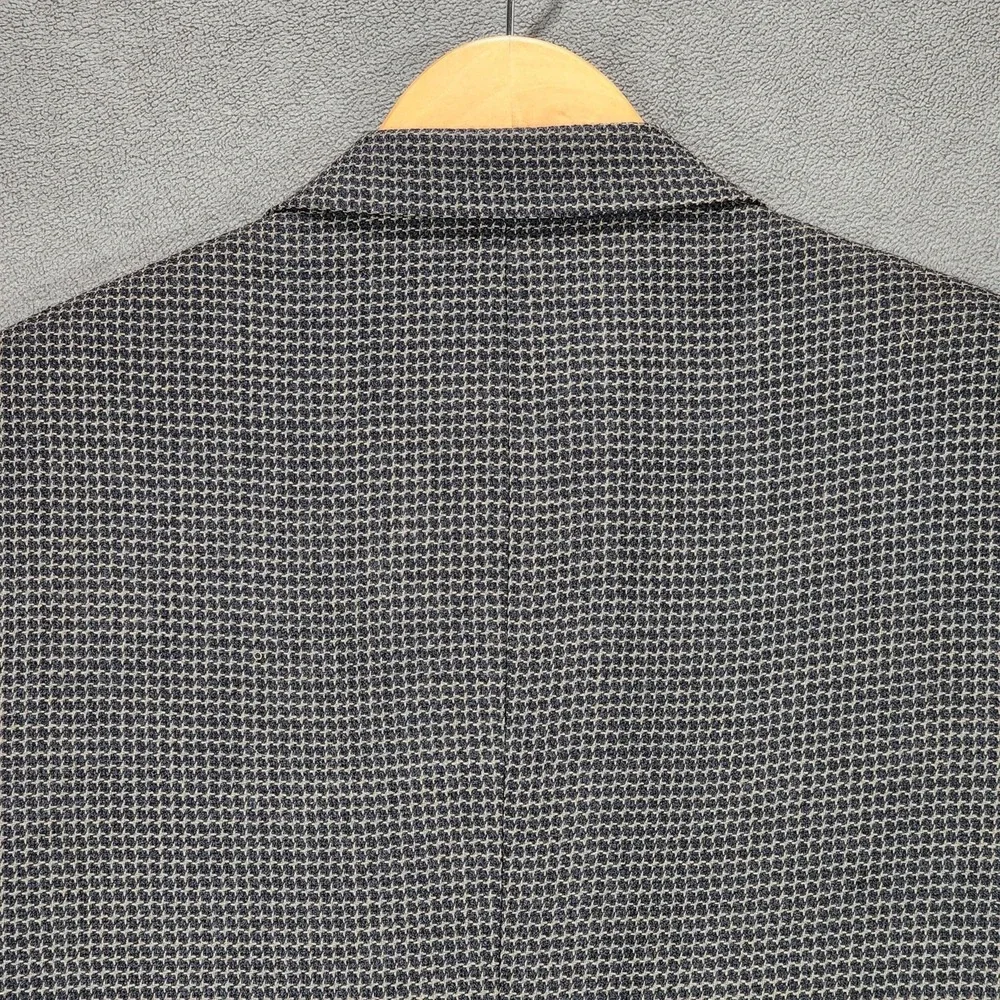 Vtg Nordstrom Blazer 40R Men Gray Nailhead‎ Tweed Birdseye USA Wool Preppy